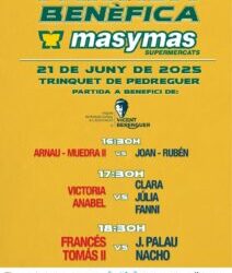 PARTIDAS SOLIDARIAS EN EL TRINQUET DE PEDREGUER, Sábado 24 de junio a beneficio del Premi Vicent Berenguer a l’Educació